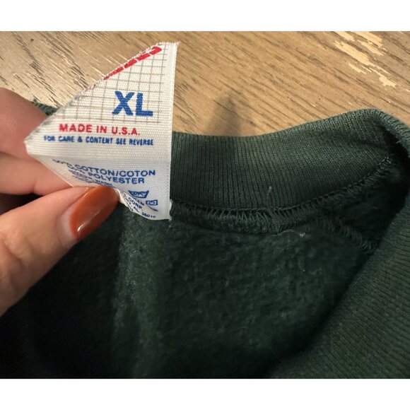 Vtg Ugly Christmas Painted Santa Sweatshirt Crewneck USA XL Jerzees Holiday - Picture 3 of 8